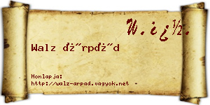 Walz Árpád névjegykártya
